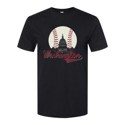 Womens Retro Washington DC Baseball National Mall Silhouette Sport Softstyle CVC T-Shirt