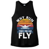 Why Run When You Can Fly Butterfly Stroke Swim Team Swimmi Ladies PosiCharge Tri-Blend Wicking Tank