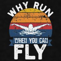 Why Run When You Can Fly Butterfly Stroke Swim Team Swimmi Ladies PosiCharge Tri-Blend Wicking Tank