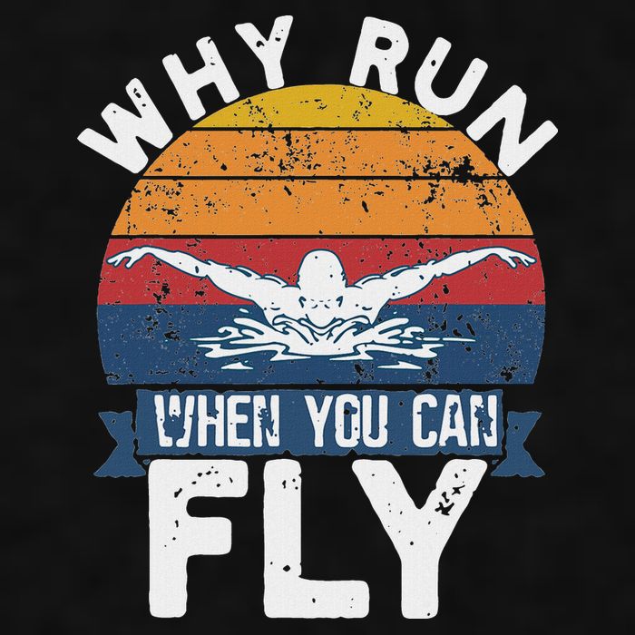 Why Run When You Can Fly Butterfly Stroke Swim Team Swimmi Ladies PosiCharge Tri-Blend Wicking Tank