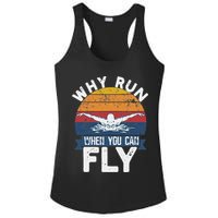 Why Run When You Can Fly Butterfly Stroke Swim Team Swimmi Ladies PosiCharge Competitor Racerback Tank