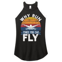 Why Run When You Can Fly Butterfly Stroke Swim Team Swimmi Women's Perfect Tri Rocker Tank