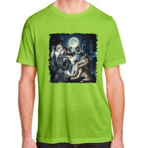 Wolf Ripping Werewolf Alpha Wolf Funny Oddly Meme Adult ChromaSoft Performance T-Shirt