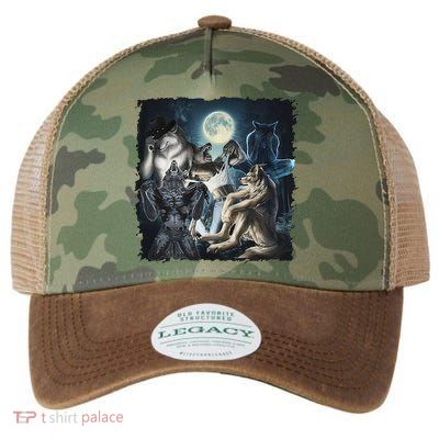 Wolf Ripping Werewolf Alpha Wolf Funny Oddly Meme Legacy Tie Dye Trucker Hat