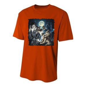 Wolf Ripping Werewolf Alpha Wolf Funny Oddly Meme Performance Sprint T-Shirt