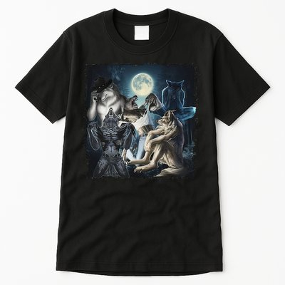 Wolf Ripping Werewolf Alpha Wolf Funny Oddly Meme Tall T-Shirt