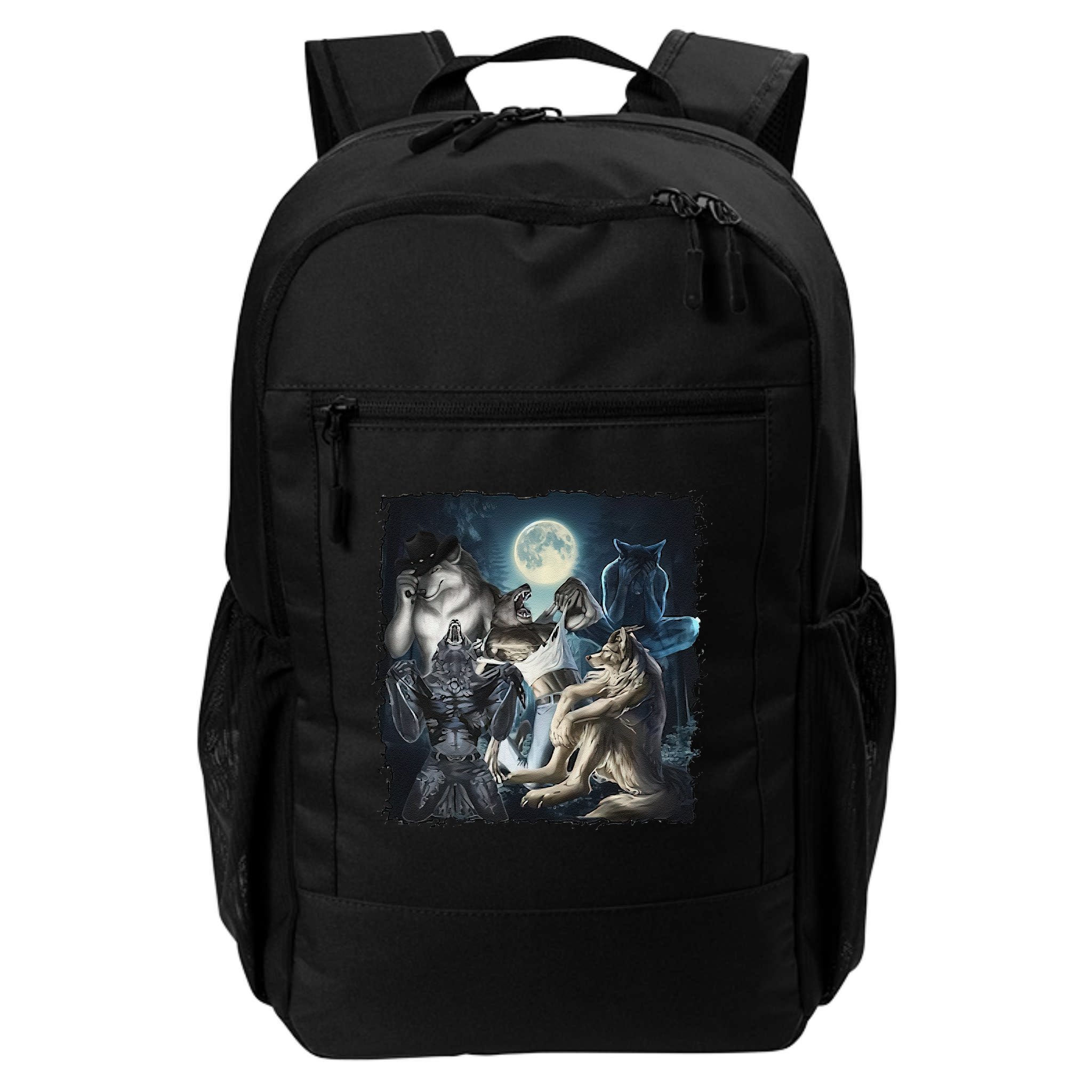 Wolf Ripping Werewolf Alpha Wolf Funny Oddly Meme Backpack