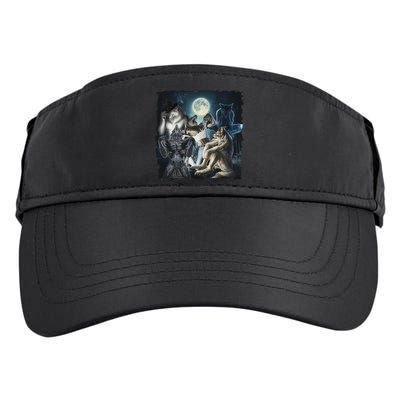 Wolf Ripping Werewolf Alpha Wolf Funny Oddly Meme Adult Drive Performance Visor