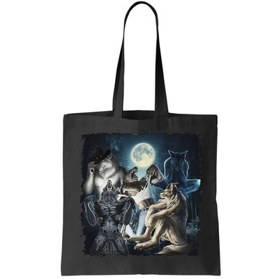 Wolf Ripping Werewolf Alpha Wolf Funny Oddly Meme Bag