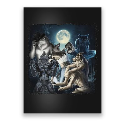 Wolf Ripping Werewolf Alpha Wolf Funny Oddly Meme Poster
