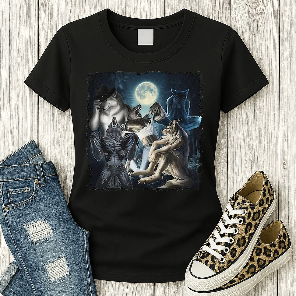 Wolf Ripping Werewolf Alpha Wolf Funny Oddly Meme Womens T-Shirt