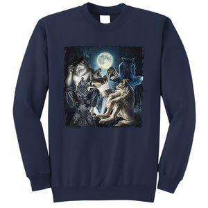 Wolf Ripping Werewolf Alpha Wolf Funny Oddly Meme Sweatshirt