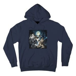 Wolf Ripping Werewolf Alpha Wolf Funny Oddly Meme Tall Hoodie