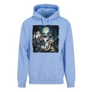 Wolf Ripping Werewolf Alpha Wolf Funny Oddly Meme Unisex Surf Hoodie