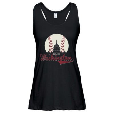 Womens Retro Washington DC Baseball National Mall Silhouette Sport Ladies Essential Flowy Tank