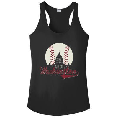 Womens Retro Washington DC Baseball National Mall Silhouette Sport Ladies PosiCharge Competitor Racerback Tank