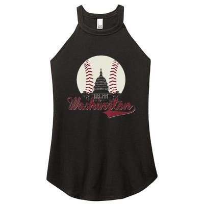 Womens Retro Washington DC Baseball National Mall Silhouette Sport Women's Perfect Tri Rocker Tank