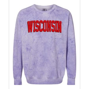 Wisconsin Red Colorblast Crewneck Sweatshirt