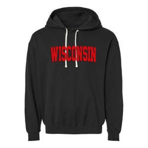 Wisconsin Red Garment-Dyed Fleece Hoodie