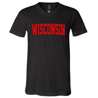 Wisconsin Red V-Neck T-Shirt