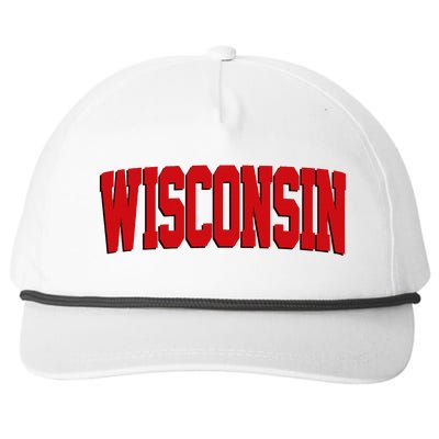 Wisconsin Red Snapback Five-Panel Rope Hat