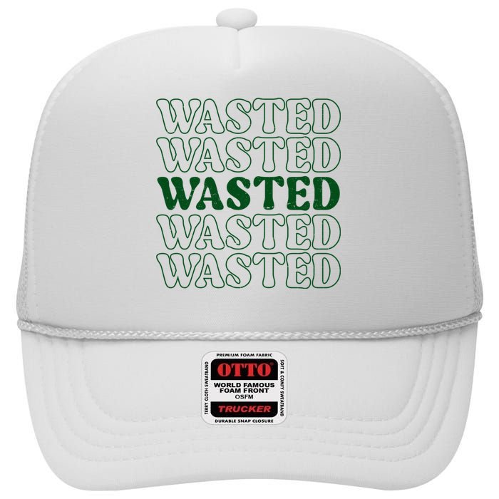 Wasted Retro High Crown Mesh Back Trucker Hat