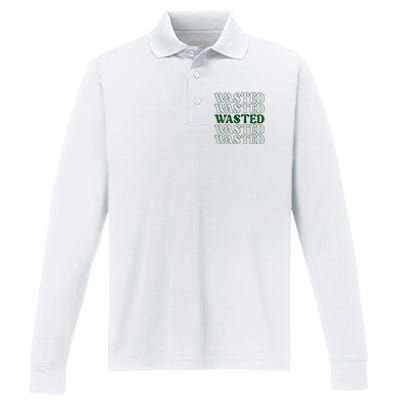 Wasted Retro Performance Long Sleeve Polo