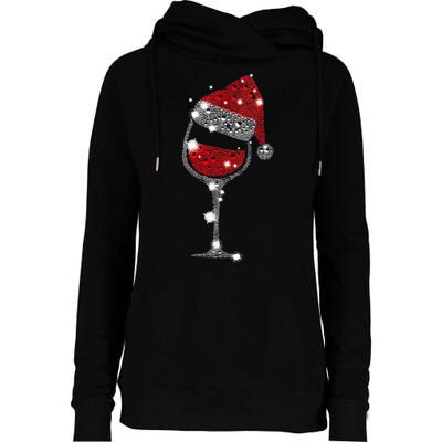 Womens Red Wine Glass Christmas Tee Funny Santa Hat Xmas Gift VNeck TShirt Womens Funnel Neck Pullover Hood