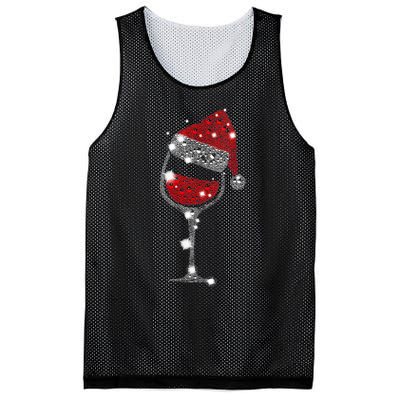 Womens Red Wine Glass Christmas Tee Funny Santa Hat Xmas Gift VNeck TShirt Mesh Reversible Basketball Jersey Tank