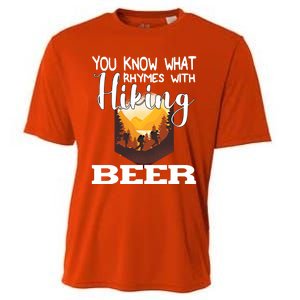 What Rhymes With Hiking Beer Fathers Day Ing And Hiking Gift Cooling Performance Crew T-Shirt