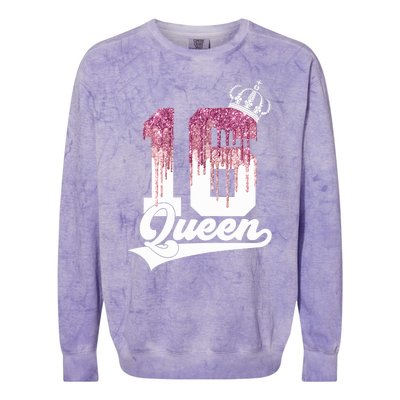 Wo SWEET 16 QUEEN 16TH BIRTHDAY Colorblast Crewneck Sweatshirt