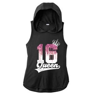 Wo SWEET 16 QUEEN 16TH BIRTHDAY Ladies PosiCharge Tri-Blend Wicking Draft Hoodie Tank