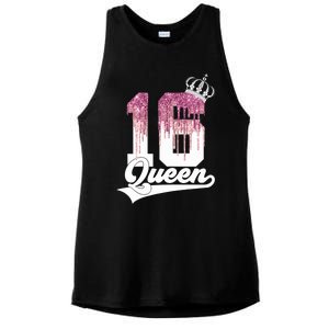 Wo SWEET 16 QUEEN 16TH BIRTHDAY Ladies PosiCharge Tri-Blend Wicking Tank