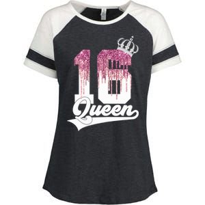 Wo SWEET 16 QUEEN 16TH BIRTHDAY Enza Ladies Jersey Colorblock Tee