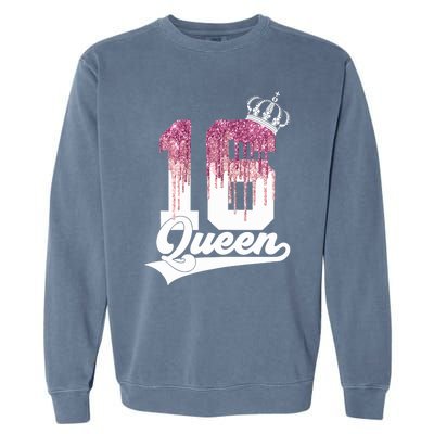 Wo SWEET 16 QUEEN 16TH BIRTHDAY Garment-Dyed Sweatshirt