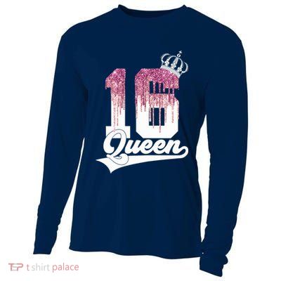 Wo SWEET 16 QUEEN 16TH BIRTHDAY Cooling Performance Long Sleeve Crew