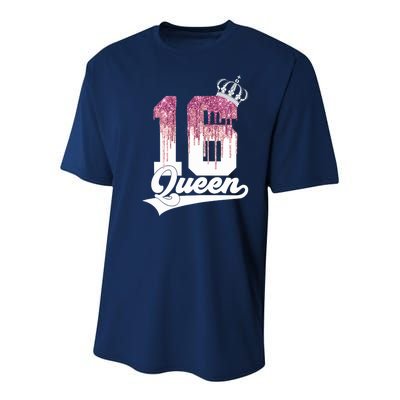 Wo SWEET 16 QUEEN 16TH BIRTHDAY Youth Performance Sprint T-Shirt