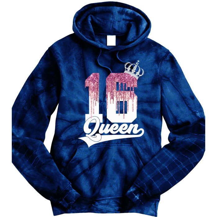 Wo SWEET 16 QUEEN 16TH BIRTHDAY Tie Dye Hoodie