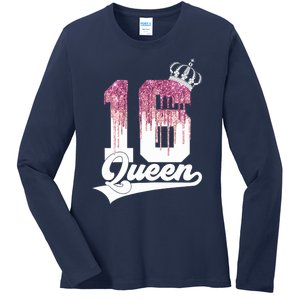 Wo SWEET 16 QUEEN 16TH BIRTHDAY Ladies Long Sleeve Shirt