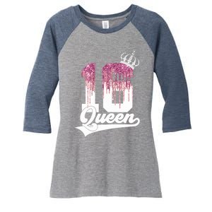 Wo SWEET 16 QUEEN 16TH BIRTHDAY Women's Tri-Blend 3/4-Sleeve Raglan Shirt