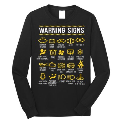 Warning Signs 101 Funny Car Mechanic Long Sleeve Shirt