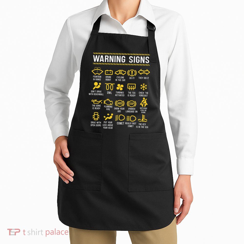 Warning Signs 101 Funny Car Mechanic Apron