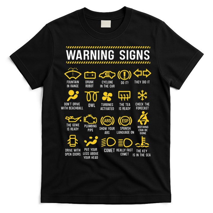 Warning Signs 101 Funny Car Mechanic T-Shirt