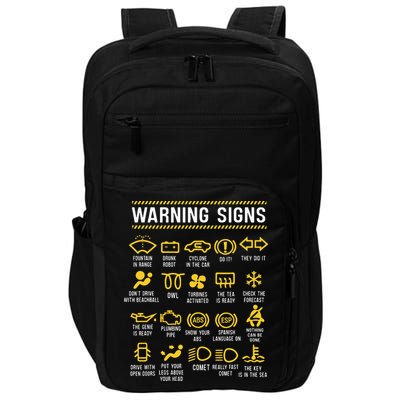 Warning Signs 101 Funny Car Mechanic Impact Tech Backpack