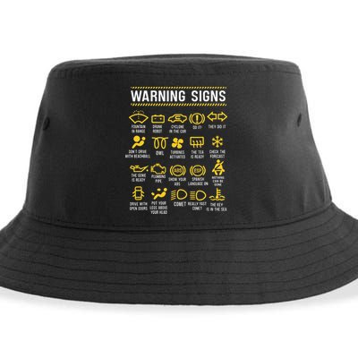 Warning Signs 101 Funny Car Mechanic Sustainable Bucket Hat