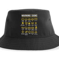 Warning Signs 101 Funny Car Mechanic Sustainable Bucket Hat