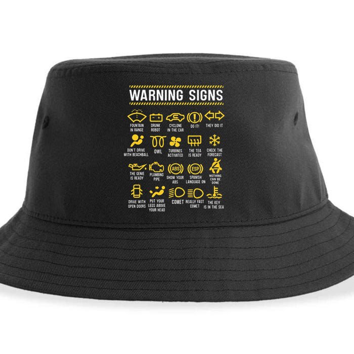 Warning Signs 101 Funny Car Mechanic Sustainable Bucket Hat