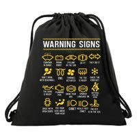 Warning Signs 101 Funny Car Mechanic Drawstring Bag