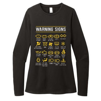 Warning Signs 101 Funny Car Mechanic Womens CVC Long Sleeve Shirt