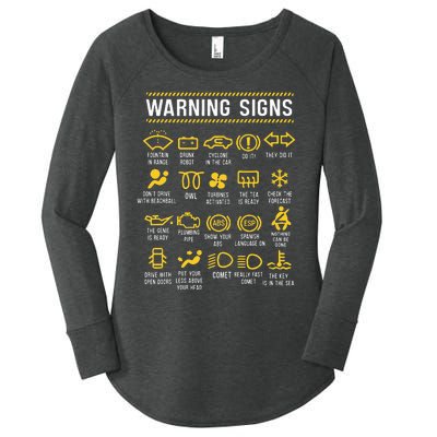 Warning Signs 101 Funny Car Mechanic Women's Perfect Tri Tunic Long Sleeve Shirt